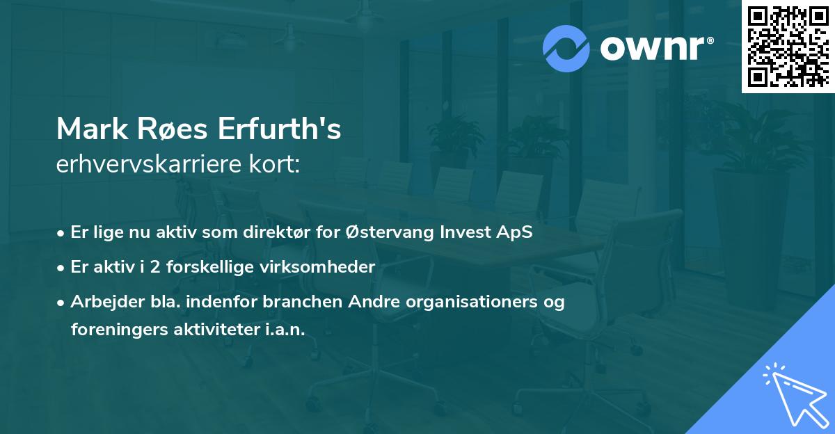 Mark Røes Erfurth's erhvervskarriere kort