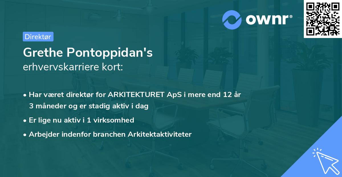 Grethe Pontoppidan's erhvervskarriere kort