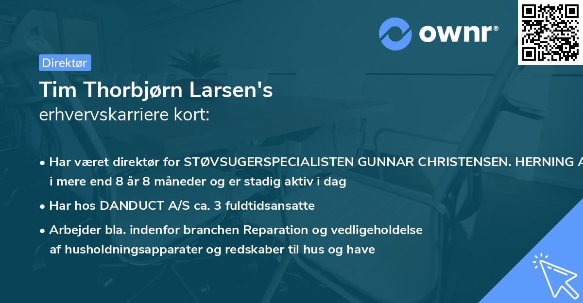 Tim Thorbjørn Larsen's erhvervskarriere kort