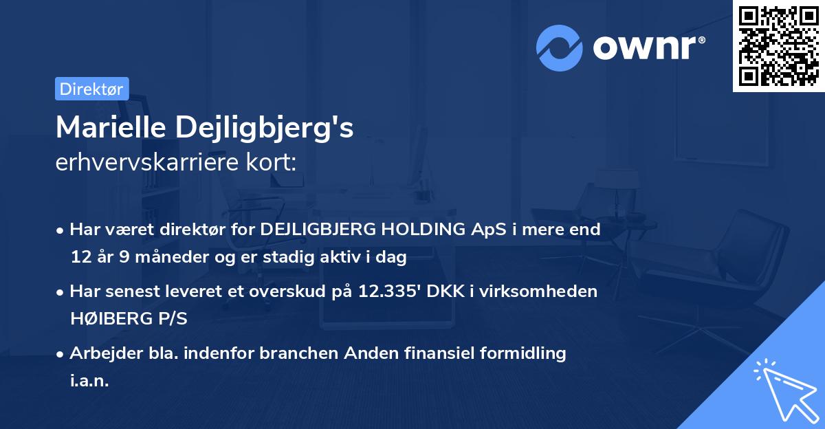 Marielle Dejligbjerg's erhvervskarriere kort