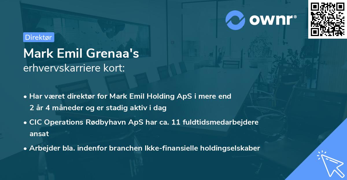 Mark Emil Grenaa's erhvervskarriere kort