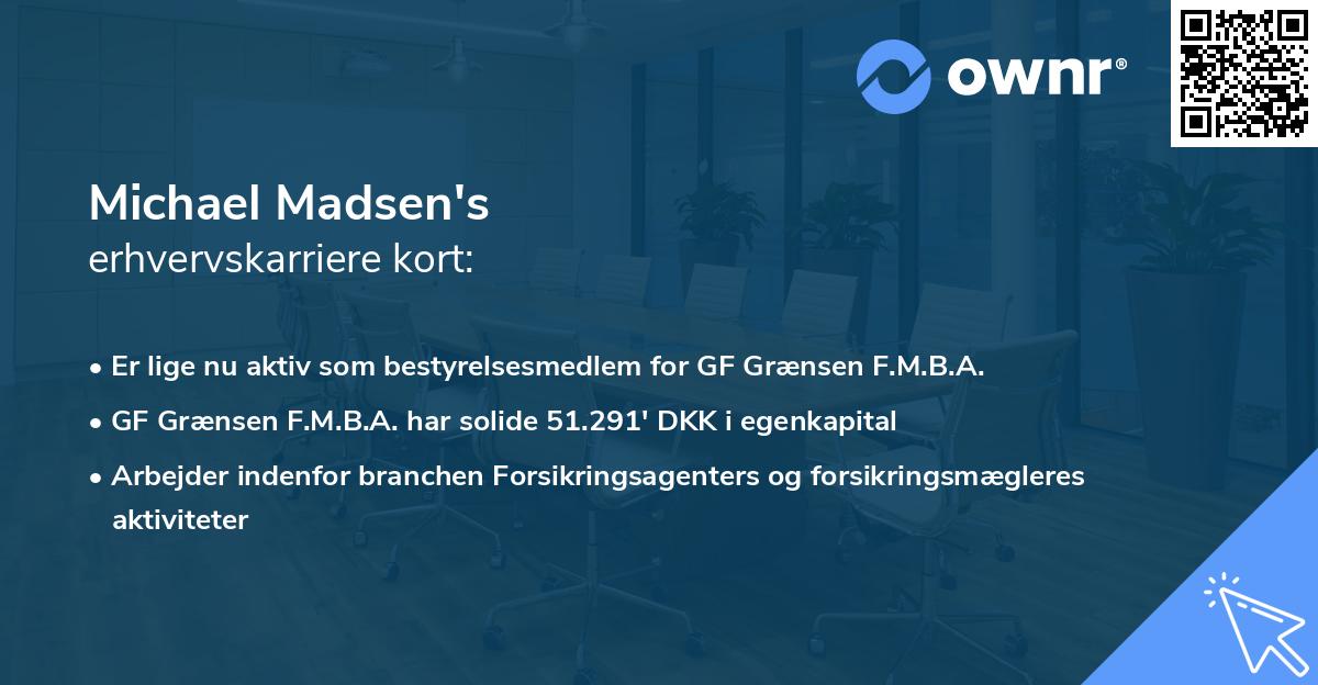 Michael Madsen's erhvervskarriere kort