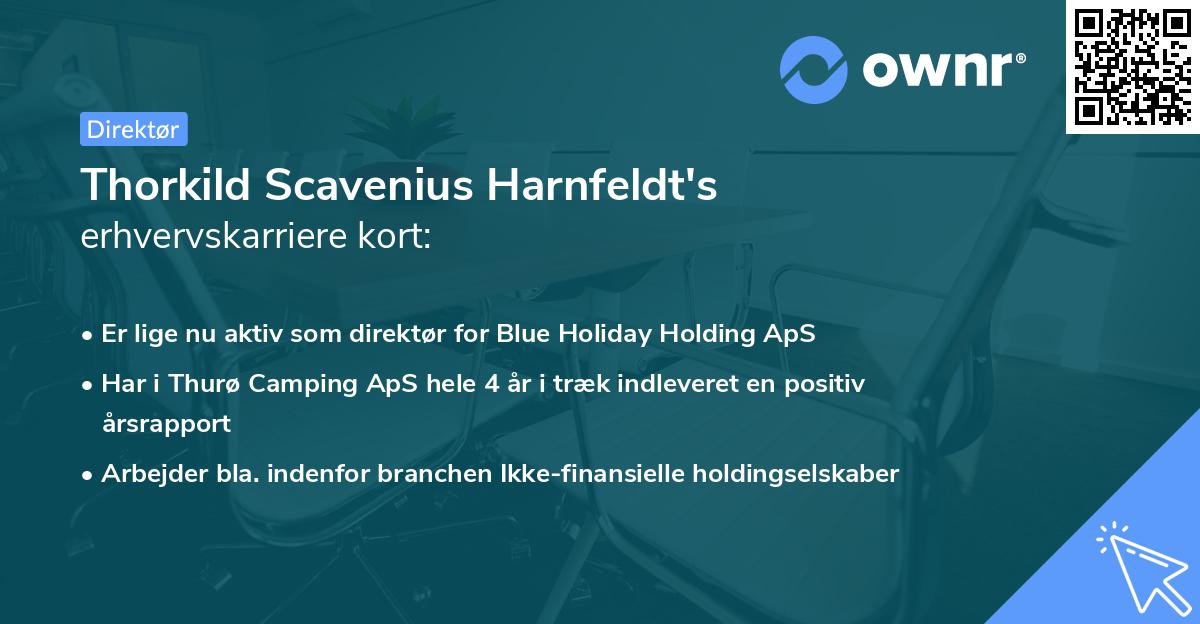 Thorkild Scavenius Harnfeldt's erhvervskarriere kort