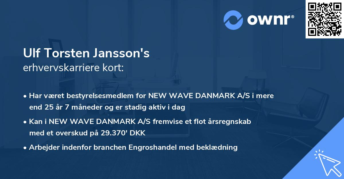 Ulf Torsten Jansson's erhvervskarriere kort