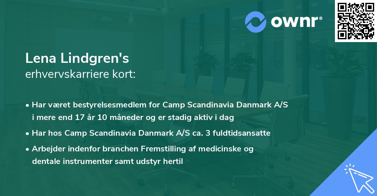 Lena Lindgren's erhvervskarriere kort