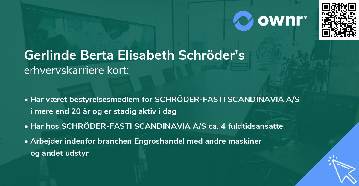 Gerlinde Berta Elisabeth Schröder's erhvervskarriere kort