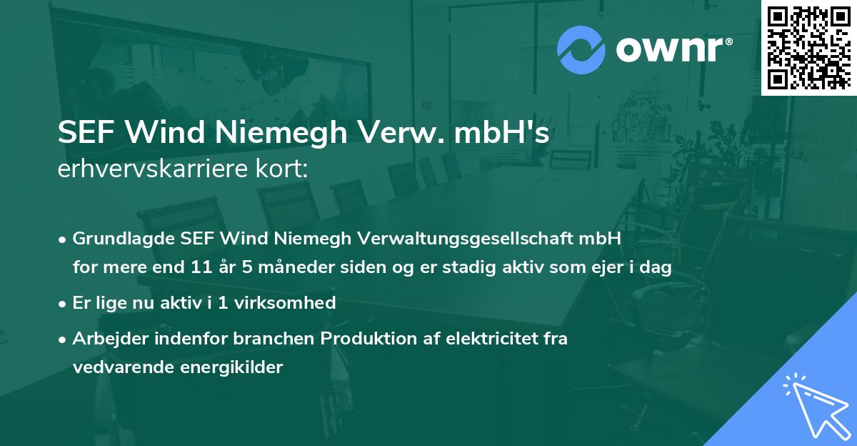 SEF Wind Niemegh Verw. mbH's erhvervskarriere kort