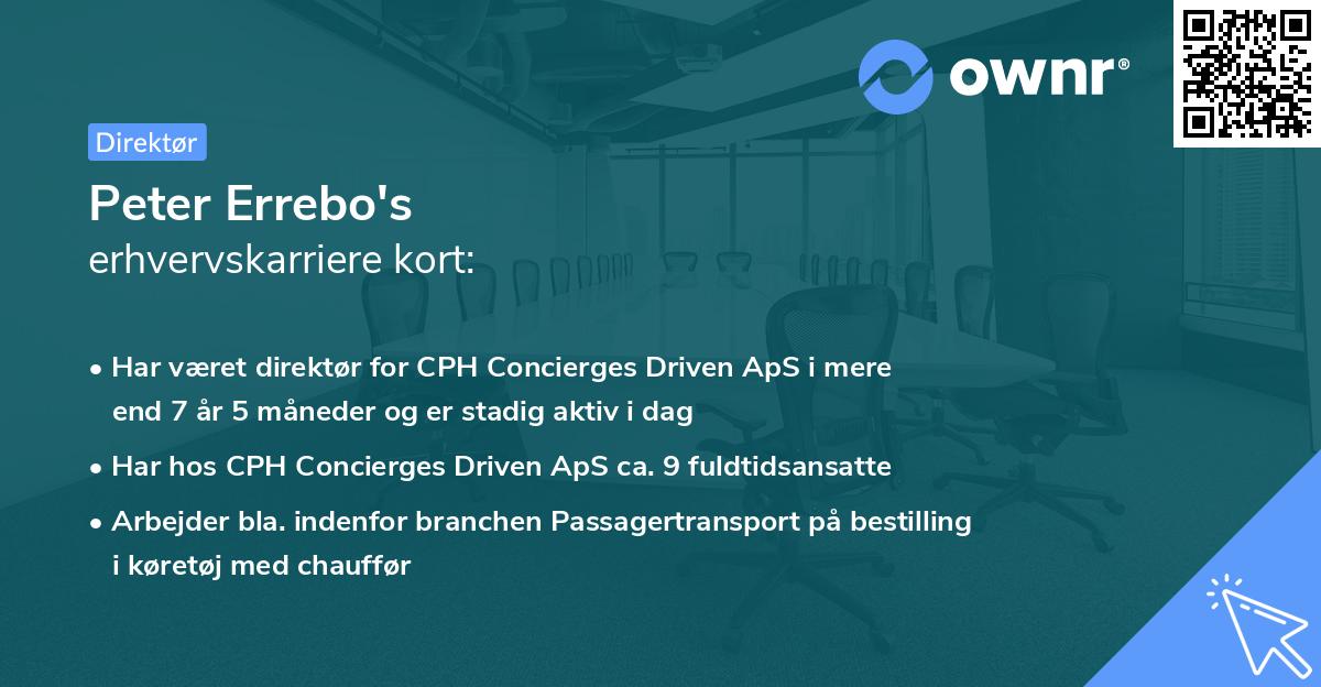 Peter Errebo's erhvervskarriere kort