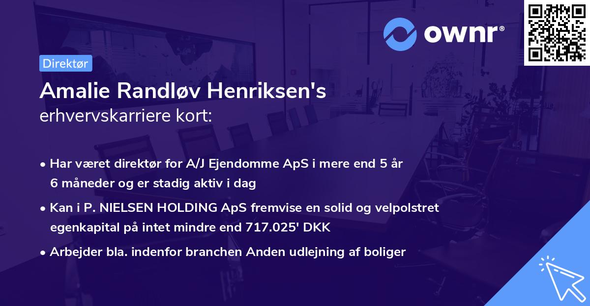 Amalie Randløv Henriksen's erhvervskarriere kort