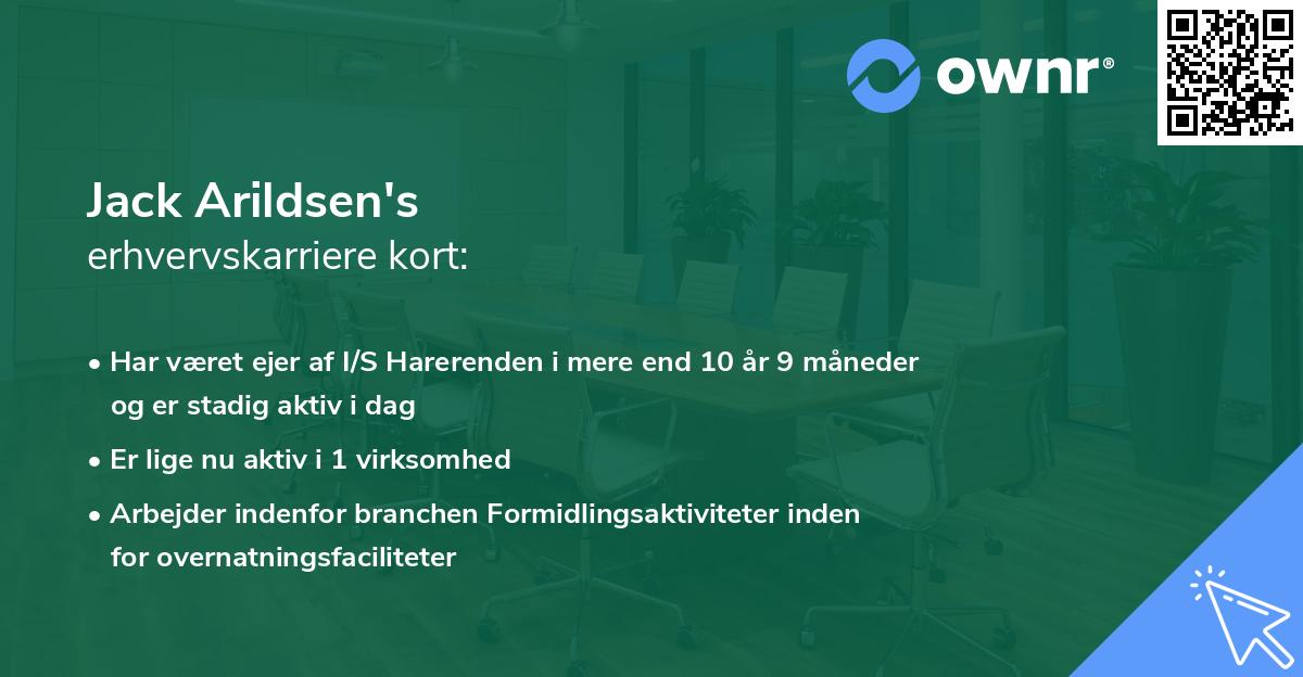 Jack Arildsen's erhvervskarriere kort