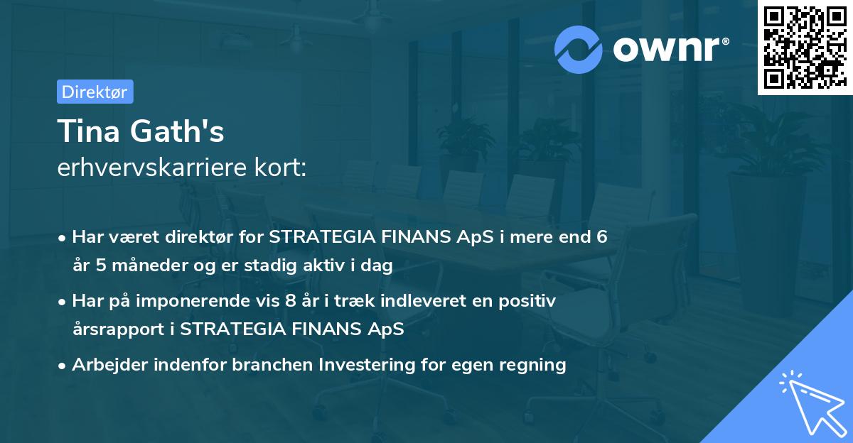 Tina Gath's erhvervskarriere kort
