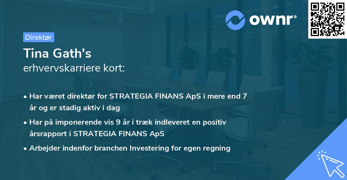 Tina Gath's erhvervskarriere kort