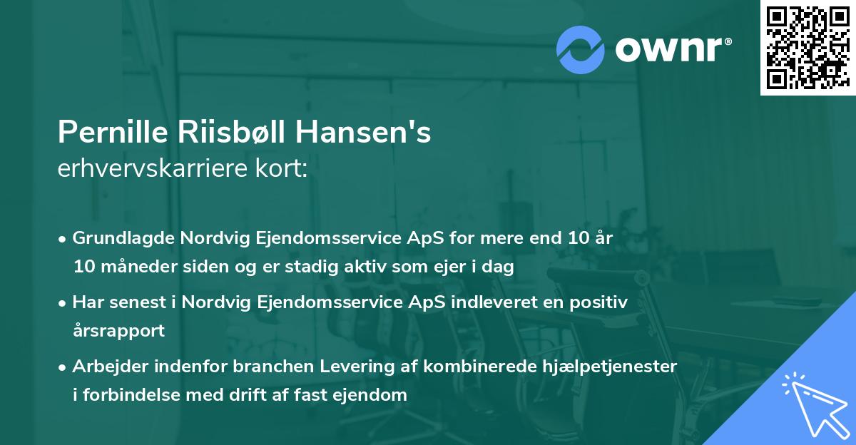 Pernille Riisbøll Hansen's erhvervskarriere kort