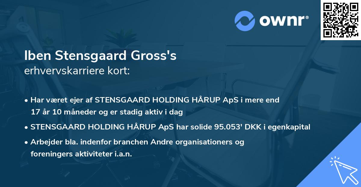 Iben Stensgaard Gross's erhvervskarriere kort