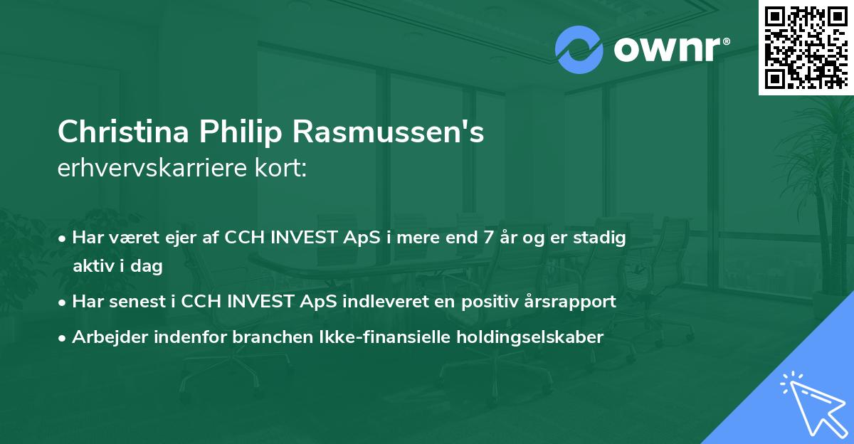 Christina Philip Rasmussen's erhvervskarriere kort