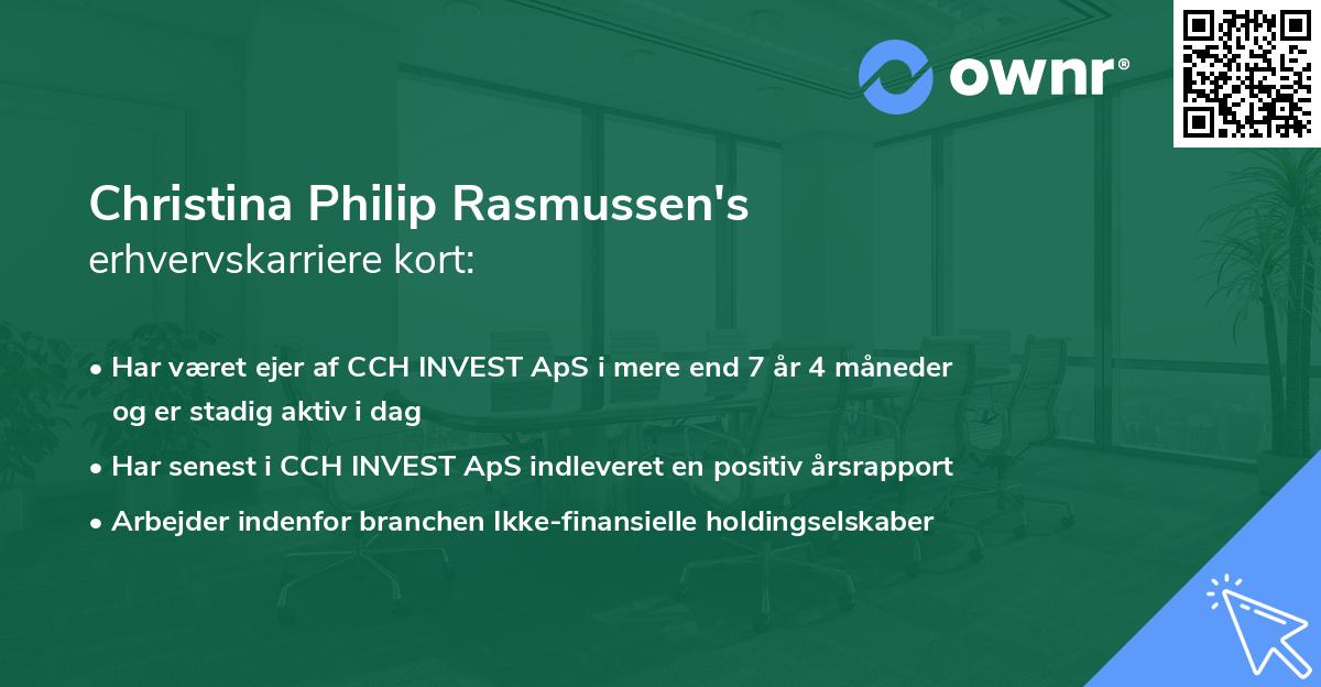 Christina Philip Rasmussen's erhvervskarriere kort
