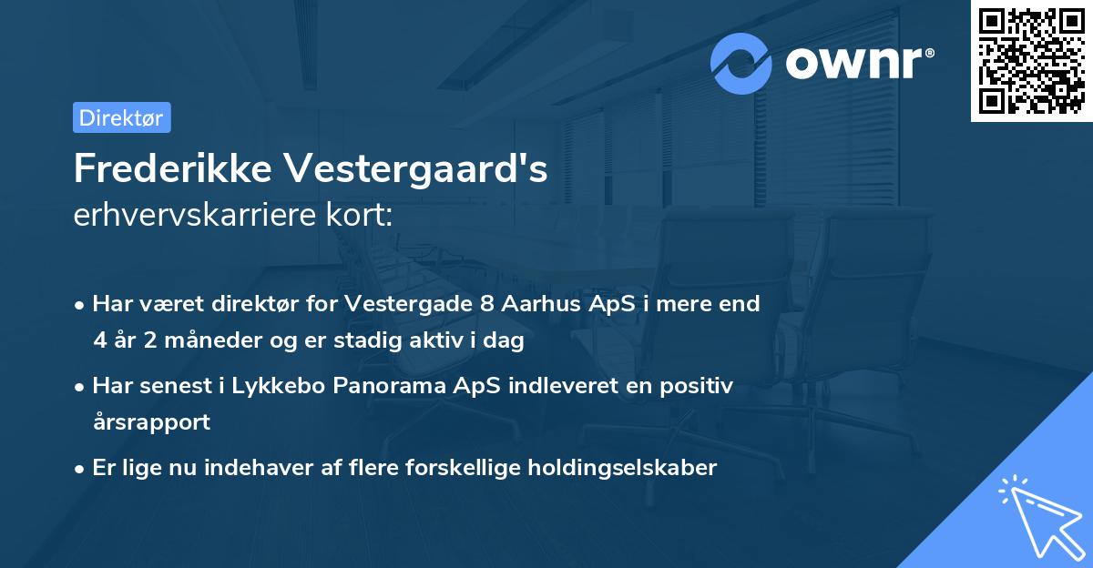 Frederikke Vestergaard's erhvervskarriere kort