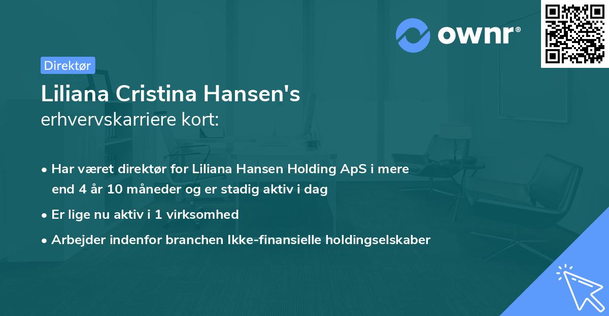 Liliana Cristina Hansen's erhvervskarriere kort