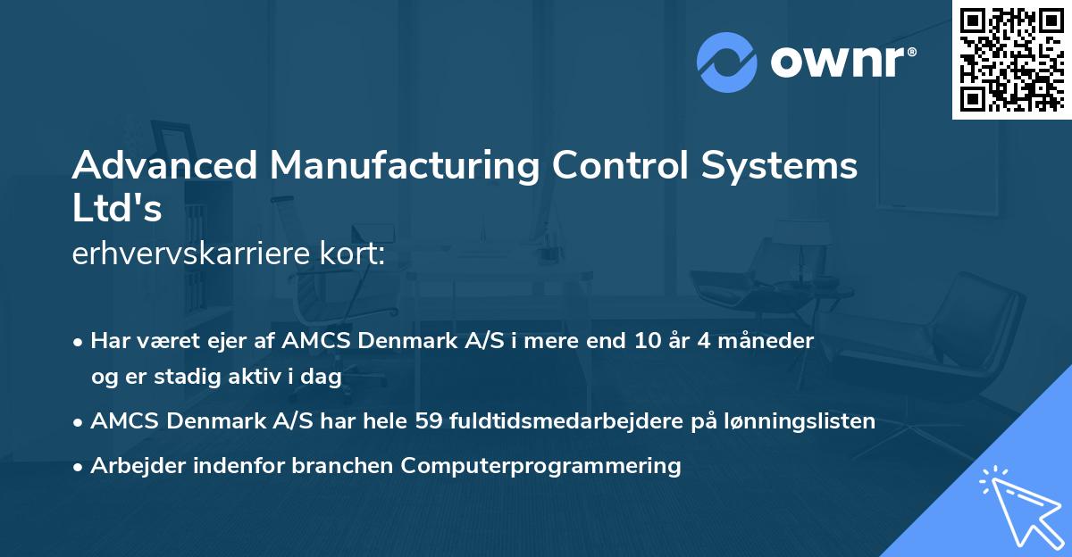 Advanced Manufacturing Control Systems Ltd's erhvervskarriere kort