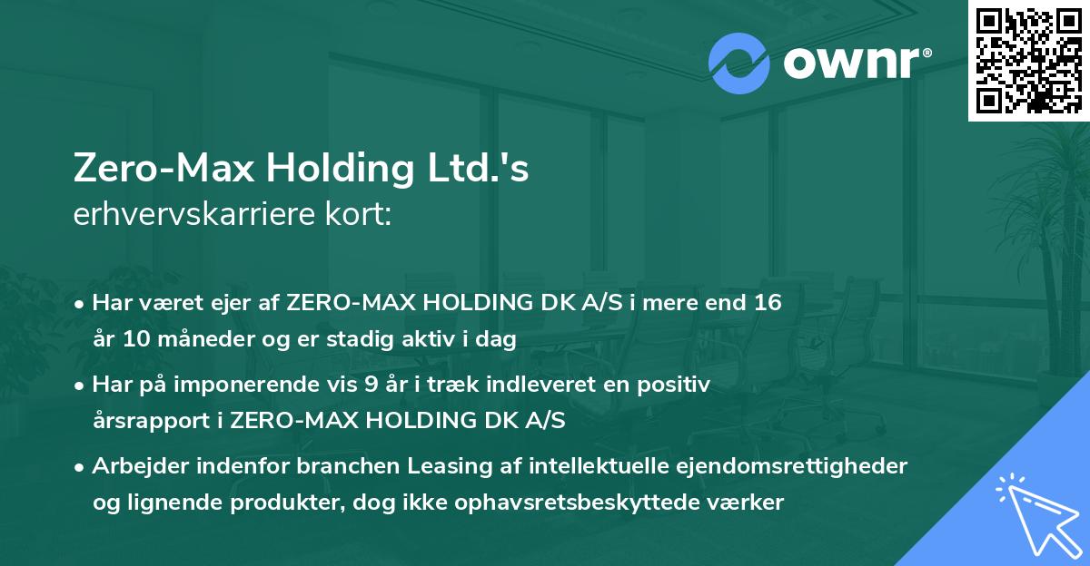 Zero-Max Holding Ltd.'s erhvervskarriere kort