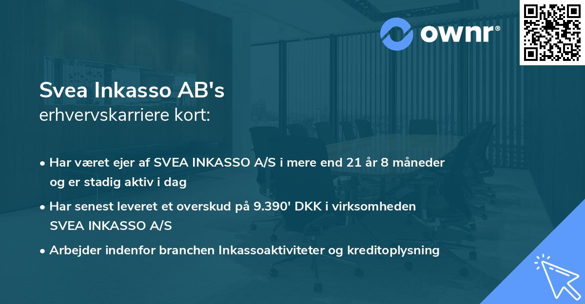 Svea Inkasso AB's erhvervskarriere kort