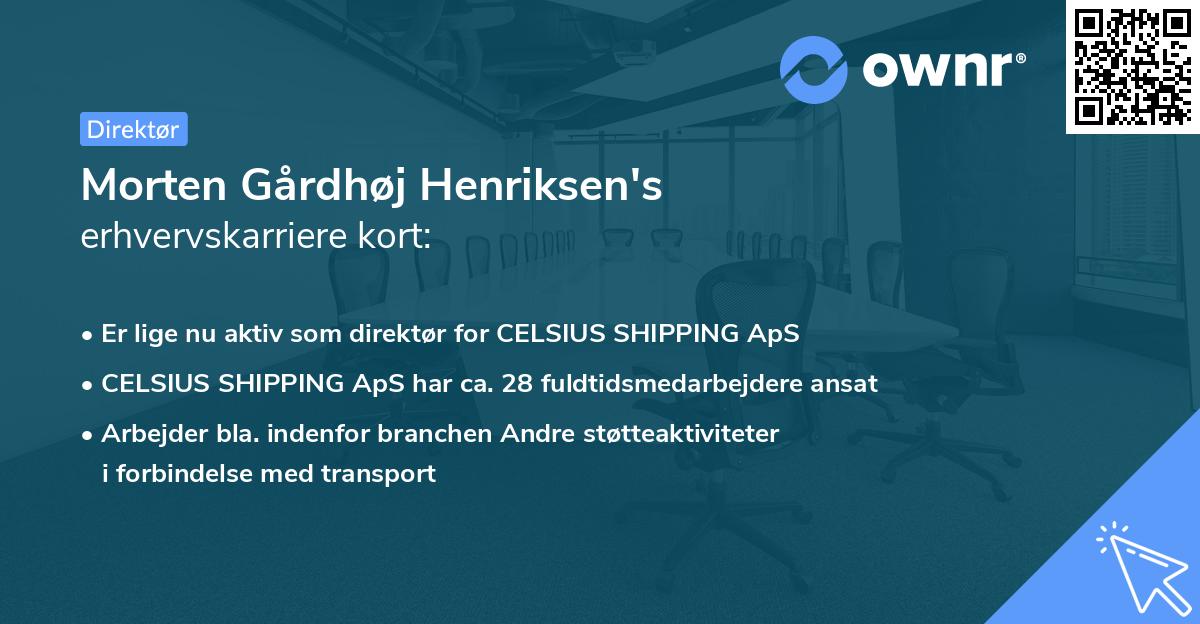 Morten Gårdhøj Henriksen's erhvervskarriere kort
