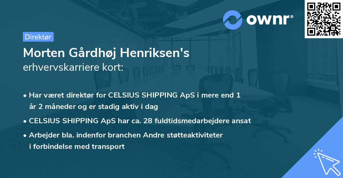 Morten Gårdhøj Henriksen's erhvervskarriere kort