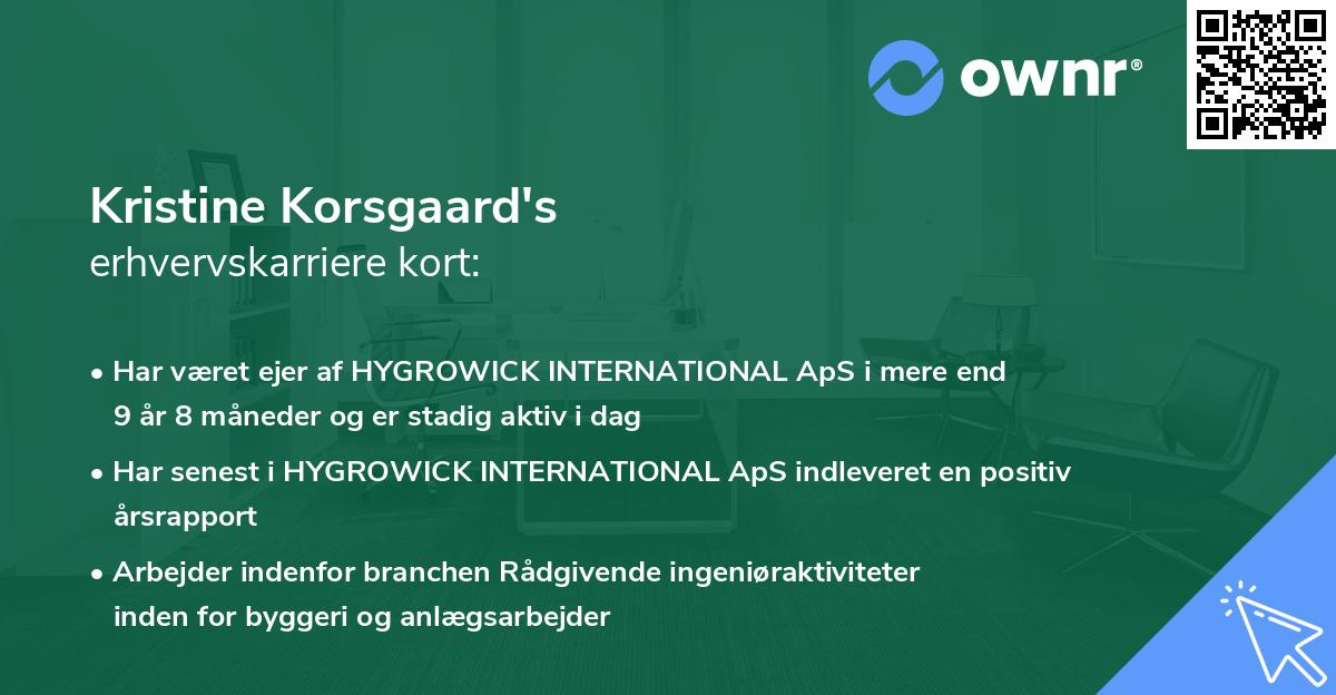 Kristine Korsgaard's erhvervskarriere kort