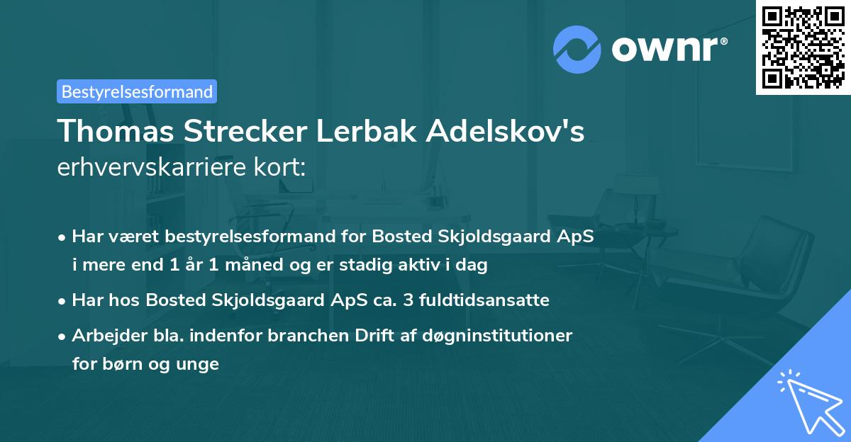 Thomas Strecker Lerbak Adelskov's erhvervskarriere kort