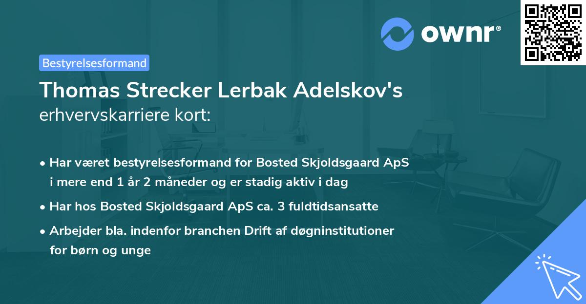 Thomas Strecker Lerbak Adelskov's erhvervskarriere kort