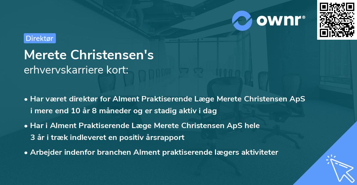 Merete Christensen's erhvervskarriere kort