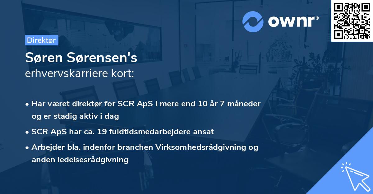 Søren Sørensen's erhvervskarriere kort
