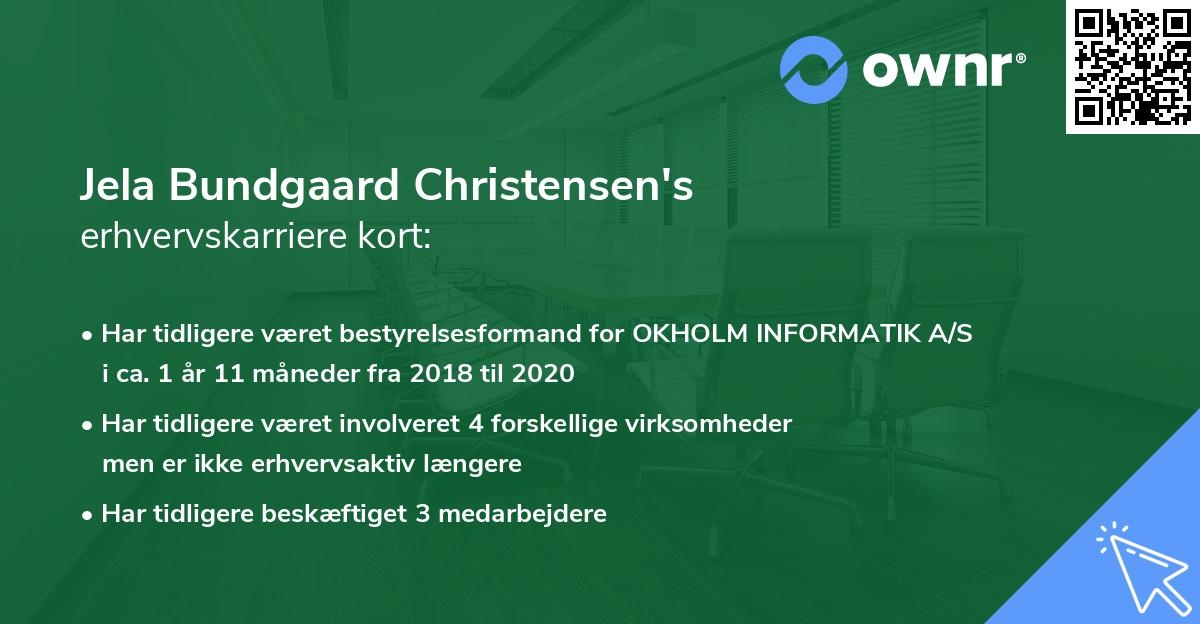 Jela Bundgaard Christensen's erhvervskarriere kort