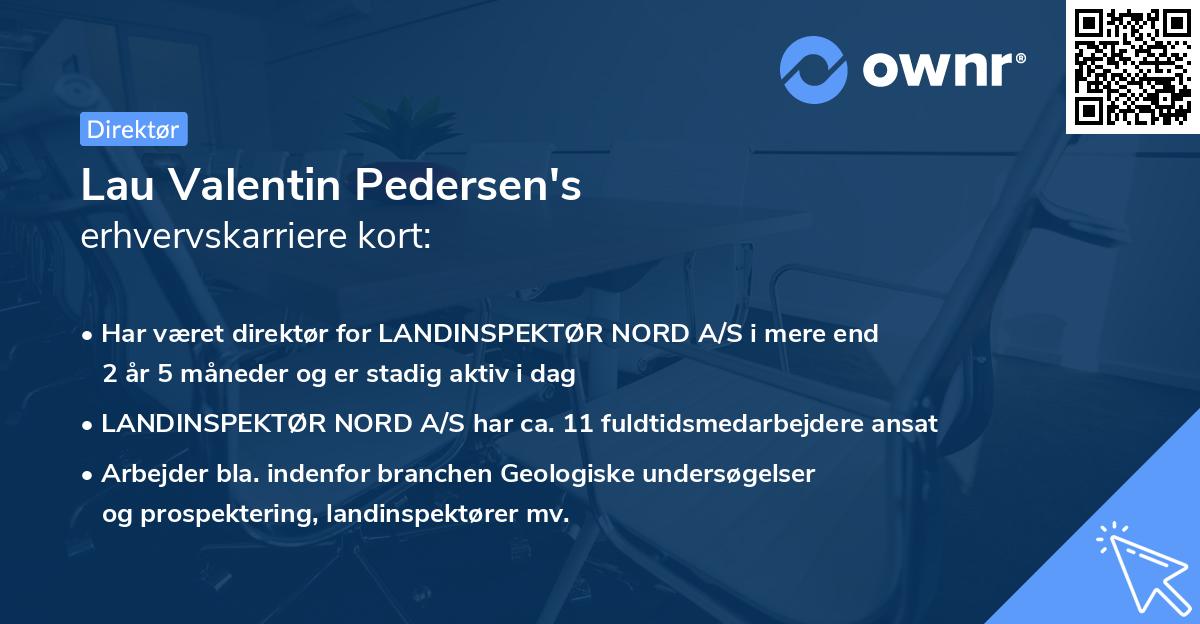 Lau Valentin Pedersen's erhvervskarriere kort