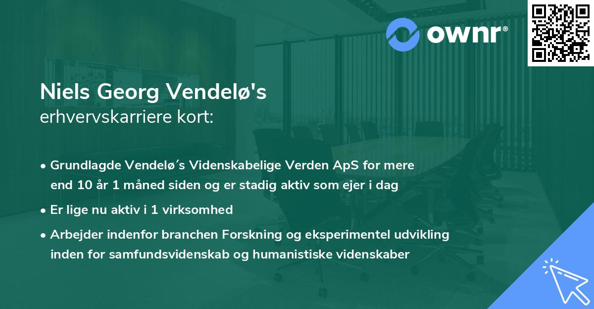Niels Georg Vendelø's erhvervskarriere kort