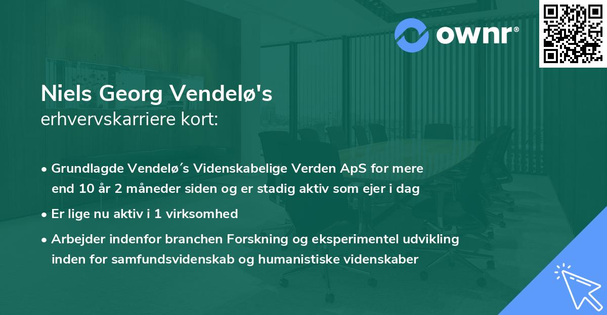 Niels Georg Vendelø's erhvervskarriere kort