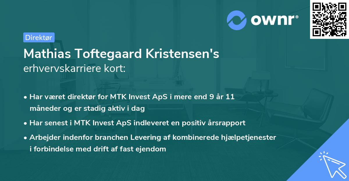Mathias Toftegaard Kristensen's erhvervskarriere kort