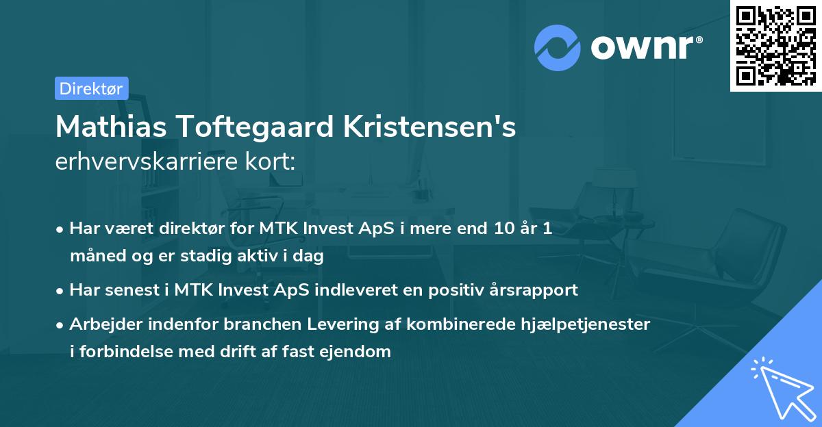 Mathias Toftegaard Kristensen's erhvervskarriere kort