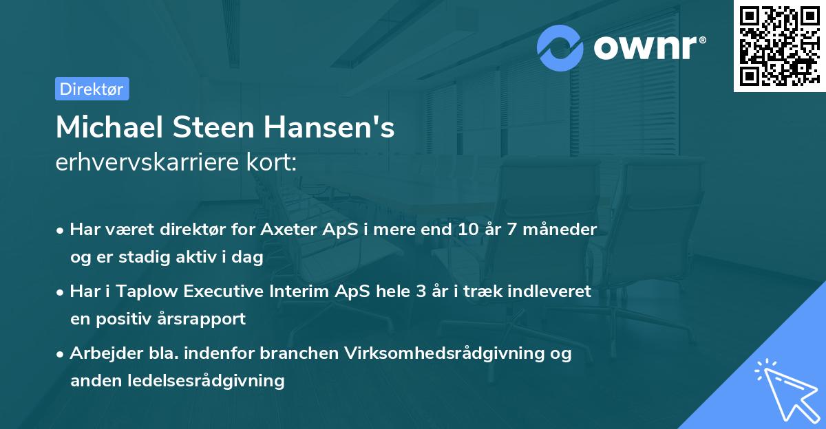 Michael Steen Hansen's erhvervskarriere kort