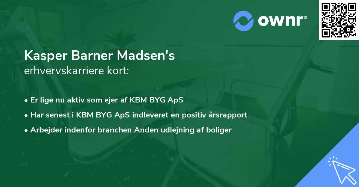 Kasper Barner Madsen's erhvervskarriere kort