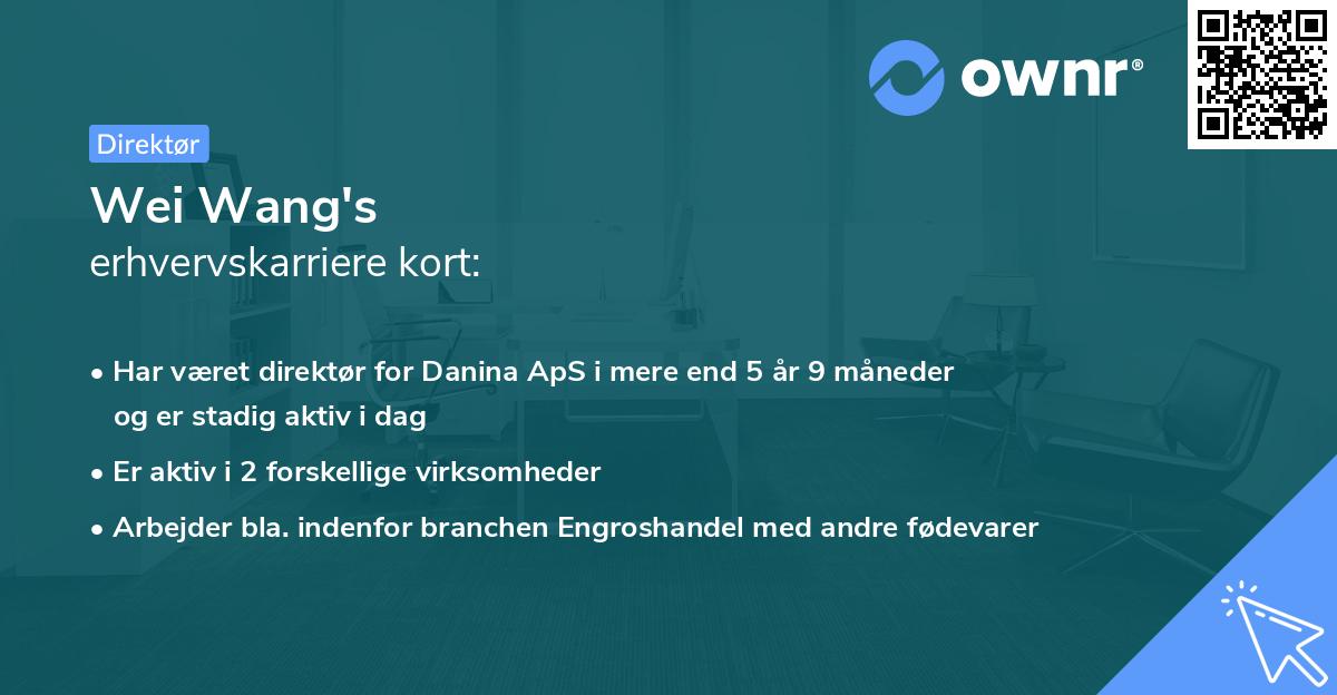 Wei Wang's erhvervskarriere kort