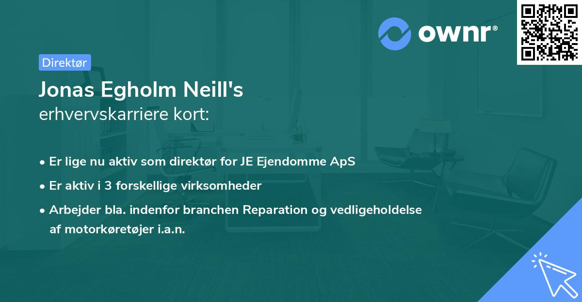 Jonas Egholm Neill's erhvervskarriere kort