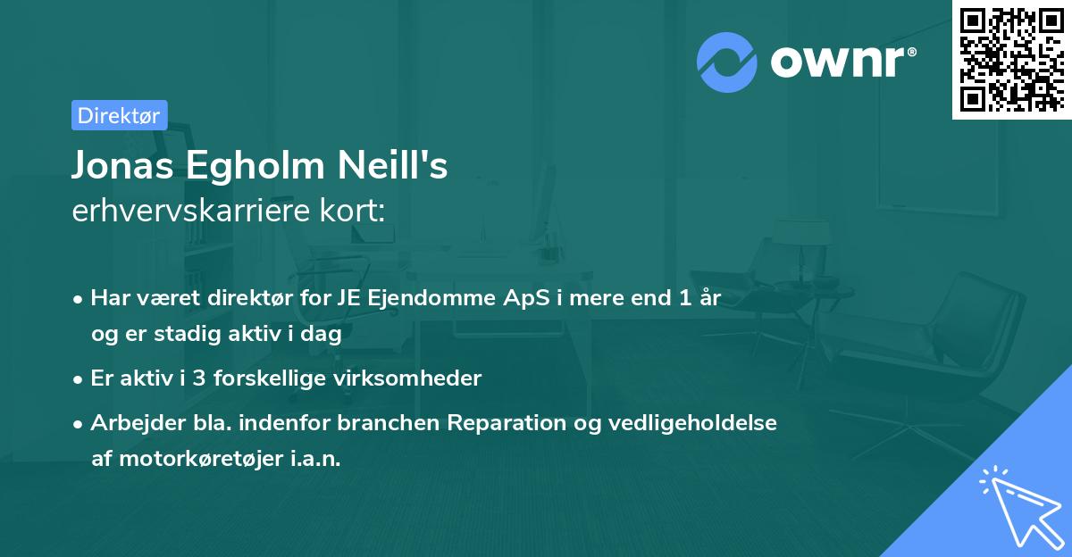 Jonas Egholm Neill's erhvervskarriere kort
