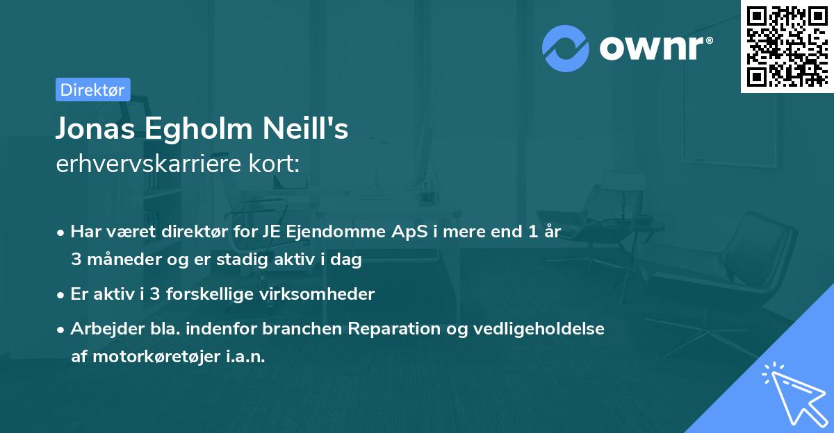 Jonas Egholm Neill's erhvervskarriere kort