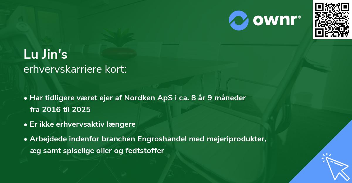 Lu Jin's erhvervskarriere kort