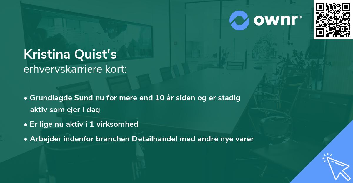 Kristina Quist's erhvervskarriere kort