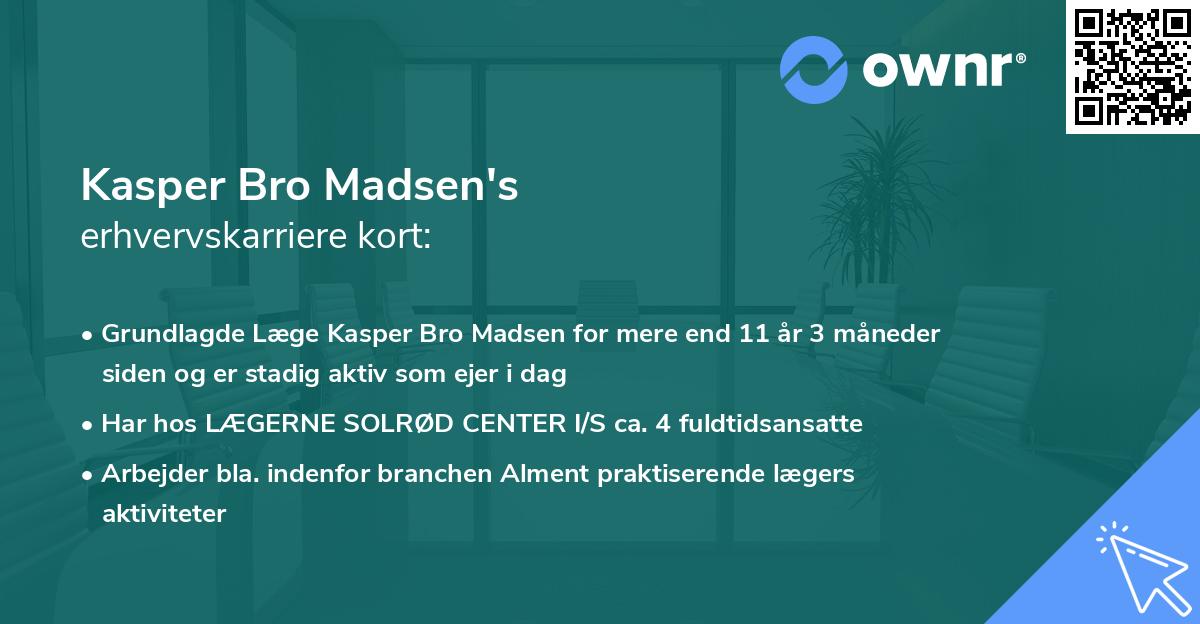 Kasper Bro Madsen's erhvervskarriere kort