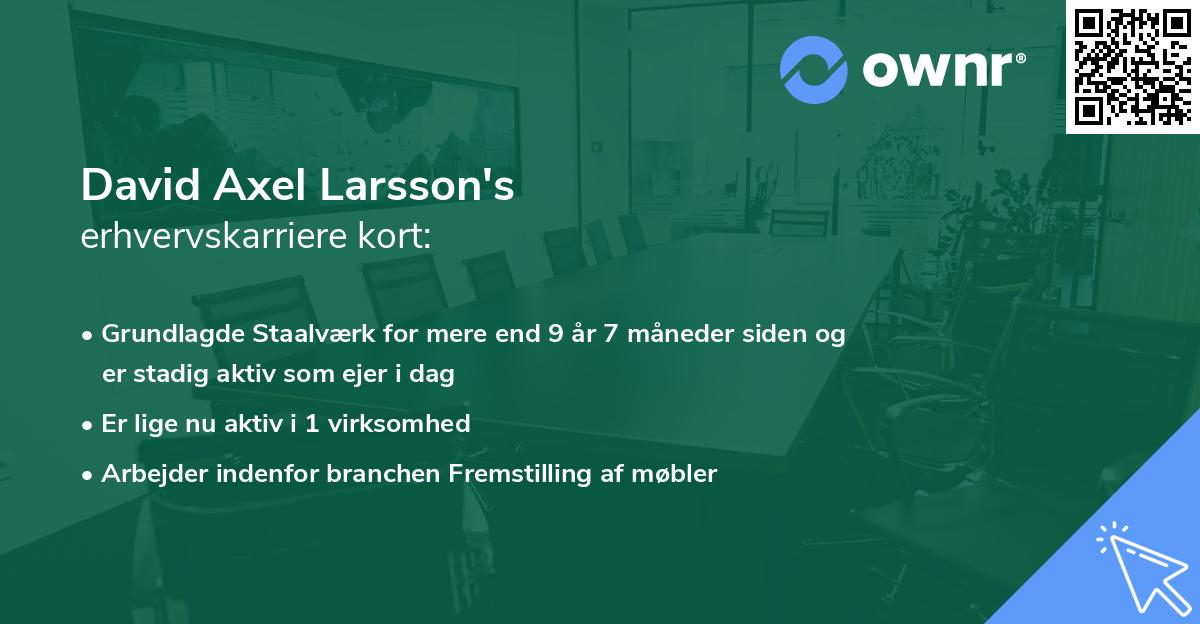 David Axel Larsson's erhvervskarriere kort