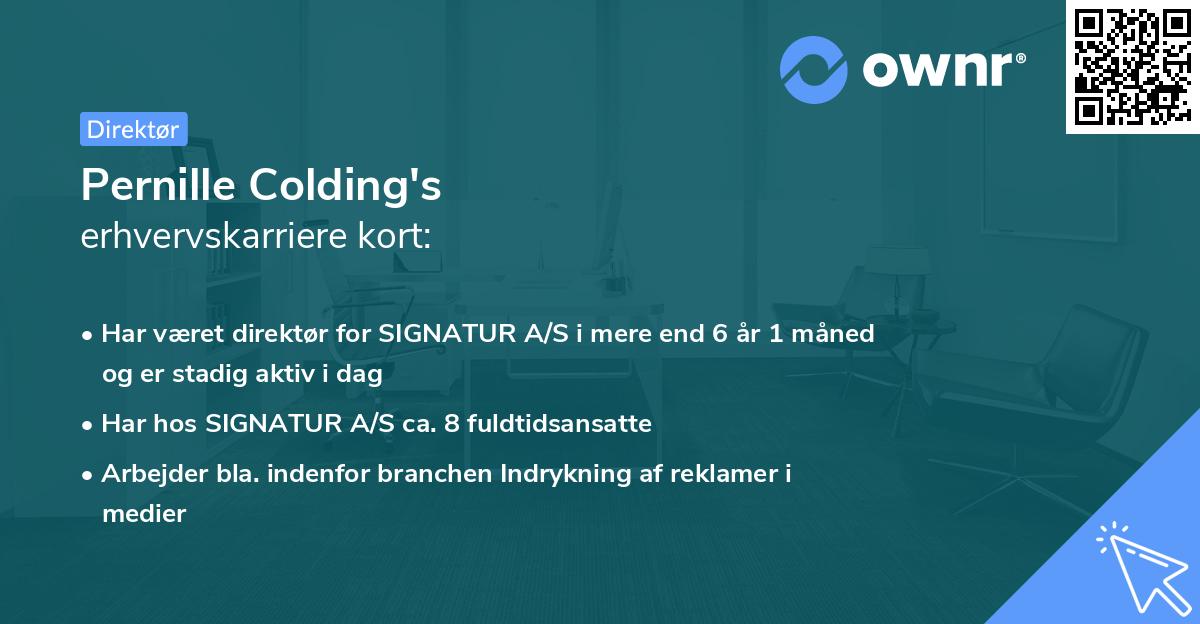 Pernille Colding's erhvervskarriere kort