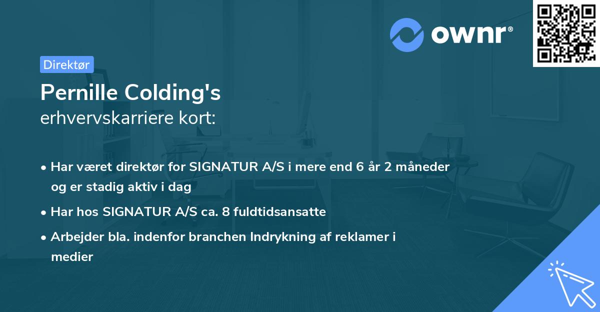 Pernille Colding's erhvervskarriere kort